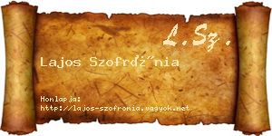 Lajos Szofrónia névjegykártya